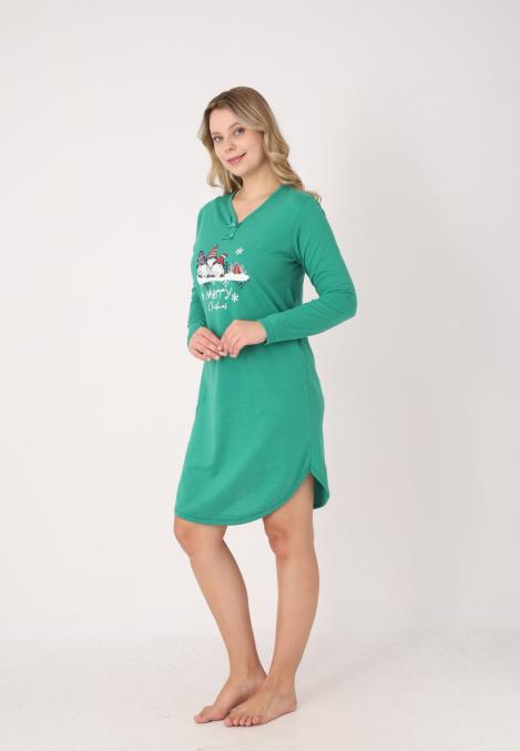 Camasa de noapte Craciun,Imprimeu Merry Christmas,En-gros